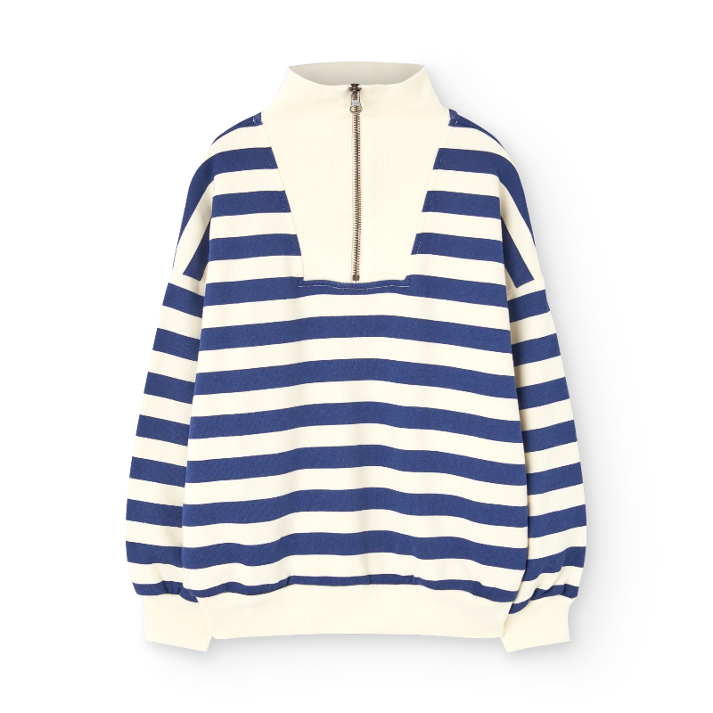 the animals observatory blowfly kid sweatshirt blue stripe