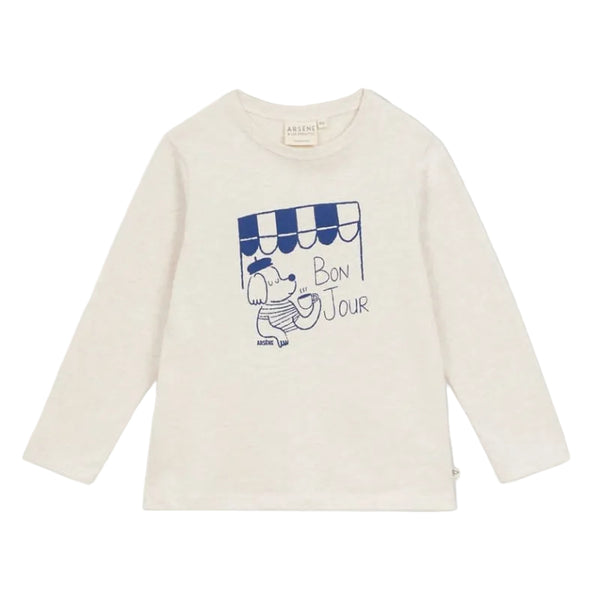 arsene & les pipelettes bonjour t-shirt sand melange