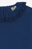 bonton ruffle collar long sleeve t-shirt blue