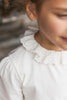 bonton ruffle collar long sleeve t-shirt ecru