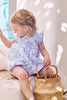 tartine et chocolat floral eyelet baby romper blue