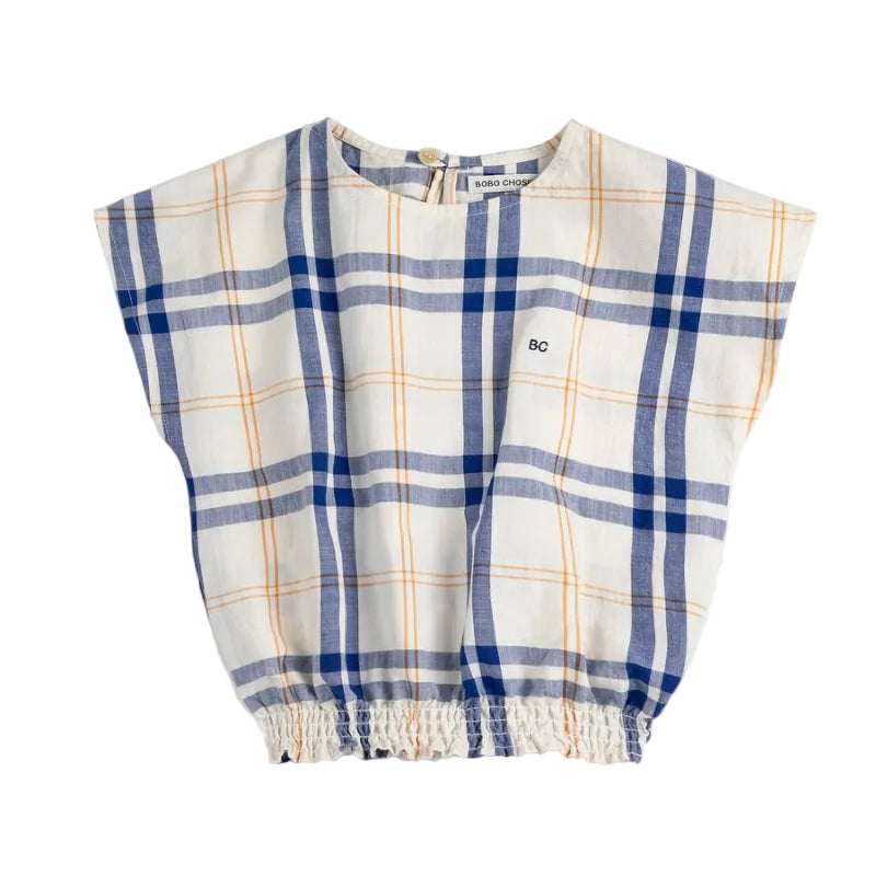 bobo choses fun tartan top off-white