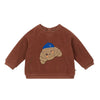 arsene & les pipelettes croissant baby sweatshirt brown