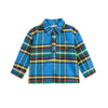 bobo choses plaid all over baby shirt blue