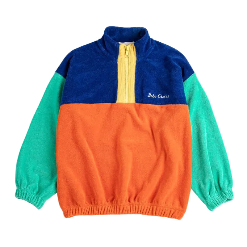 bobo choses colorblock zipped sweatshirt multicolor