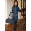 louis louise pom pom duffle bag blue