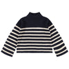 Navy and white striped sweater