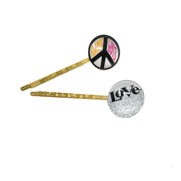 atsuyo et akiko love + peace hair pins