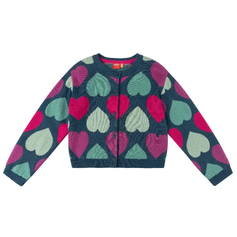 oilily vie heart cardigan deep teal