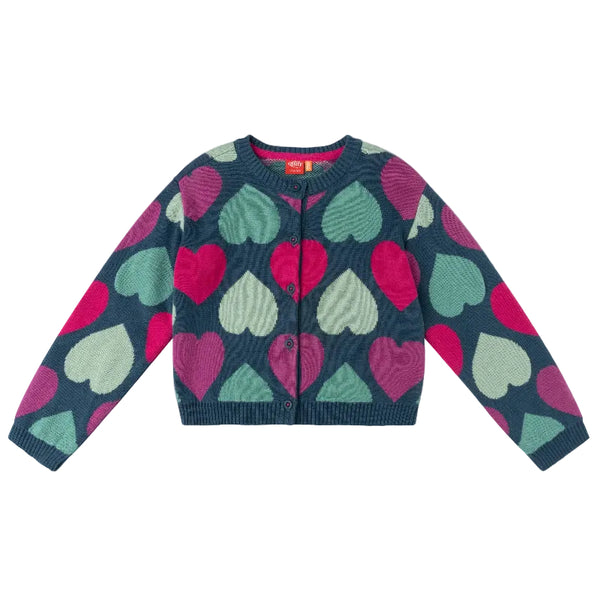oilily vie heart cardigan deep teal