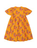 oilily dilli dress bird print orange