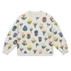 arsene & les pipelettes floral sweatshirt ecru