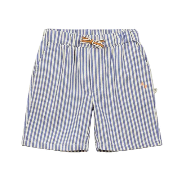 arsene & les pipelettes striped bermuda shorts cobalt