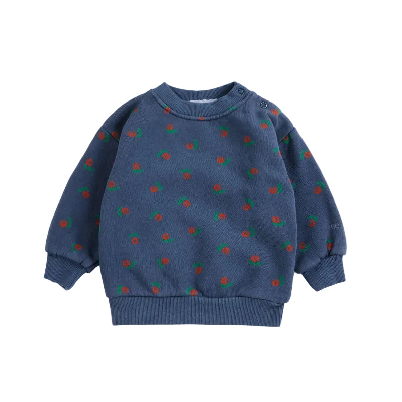bobo choses stamp bloom all over baby sweatshirt navy blue