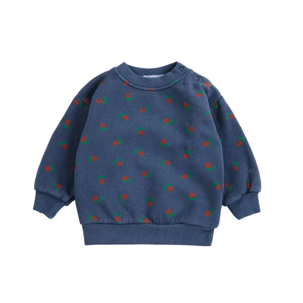 bobo choses stamp bloom all over baby sweatshirt navy blue