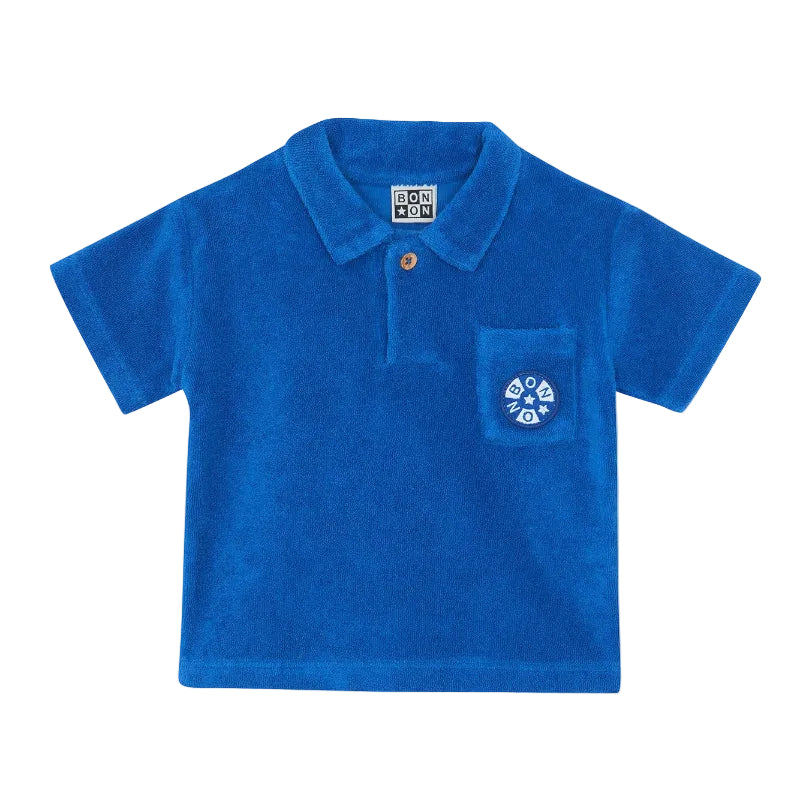 bonton nivio baby polo shirt summer blue
