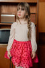 bonton ruffle collar long sleeve t-shirt rose
