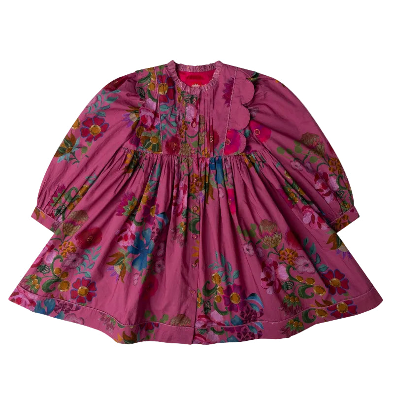 oilily douce botanique dress red violet