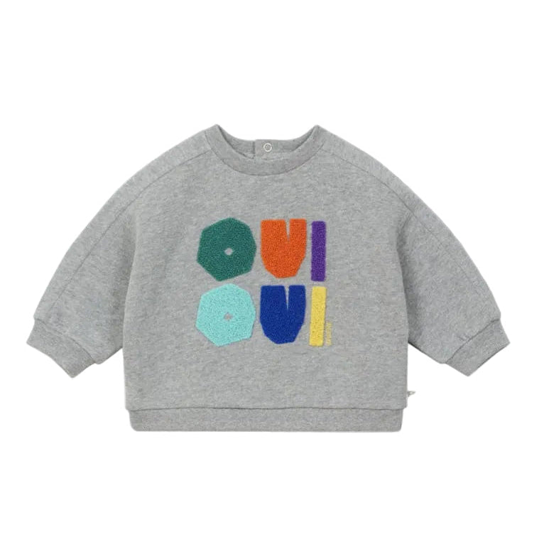 arsene & les pipelettes oui oui baby sweatshirt grey
