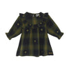 Green plaid dress with heart patterns