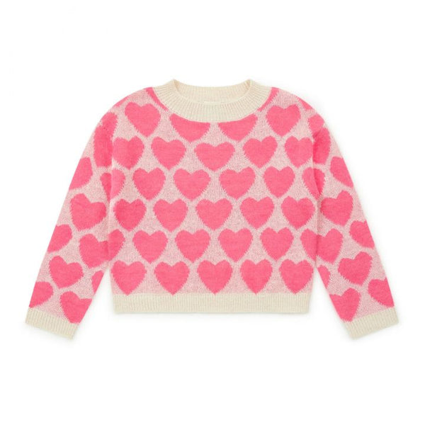 bonton lovely hearts sweater pink