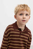 marmar copenhagen teno knit polo dark wheat stripe