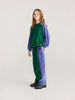 bobo choses color block velour jogging pants green