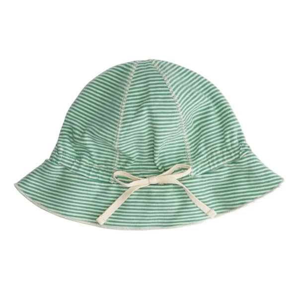 gray label baby sun hat bright green/cream