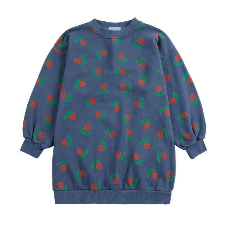 bobo choses stamp bloom all over sweatshirt dress navy blue