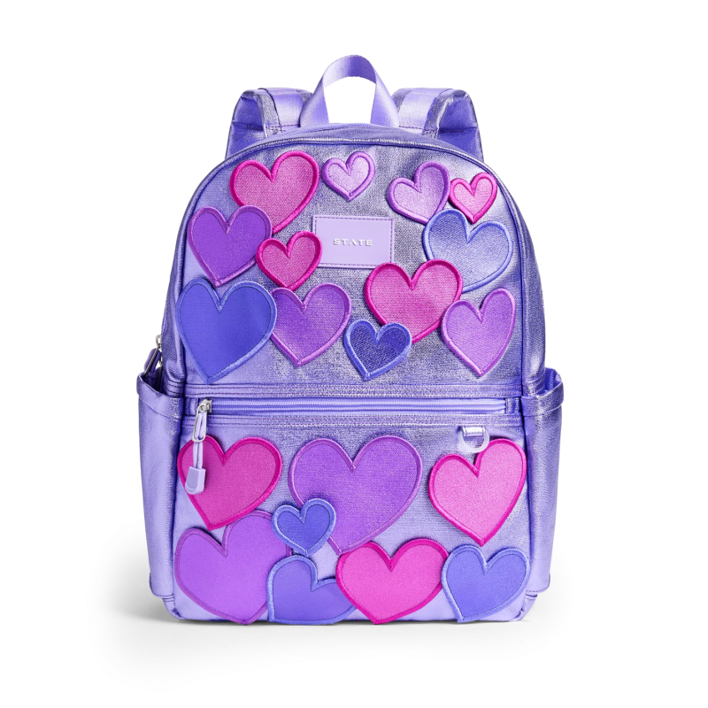 state bags kane kids double pocket backpack 3d hearts