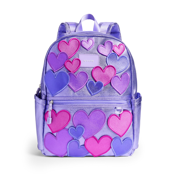 state bags kane kids double pocket backpack 3d hearts
