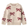 wheat jacquard bows sweater eggshell