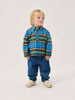 bobo choses plaid all over baby shirt blue