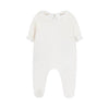 tartine et chocolat embroidered baby romper ecru/gold