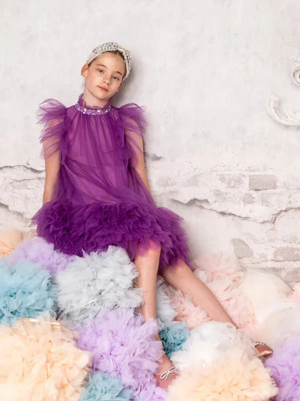 tutu du monde dahlia tulle dress bright violet kodomo tutu du monde dahlia tulle dress bright violet kodomo