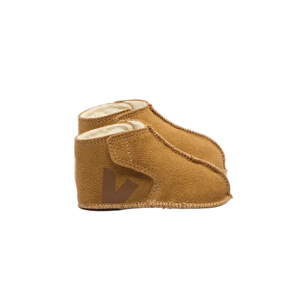 veja orso baby suede booties camel cognac