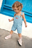 bonton denim baby overall blue stripes