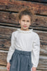 bonton ruffle collar long sleeve t-shirt ecru