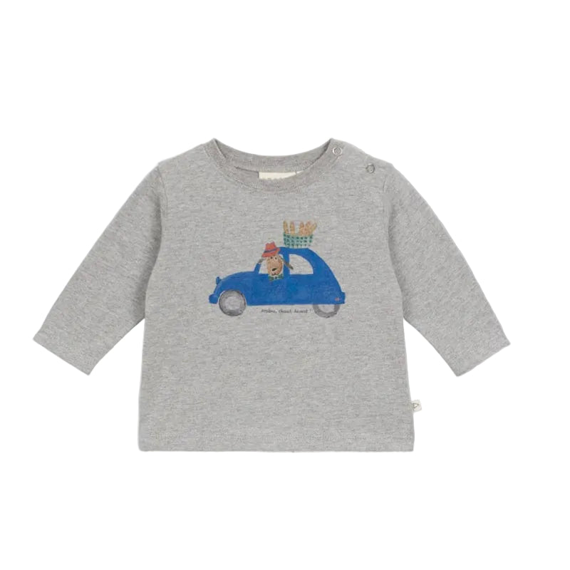 arsene & les pipelettes car baby t-shirt grey