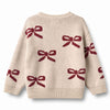 wheat jacquard bows sweater eggshell