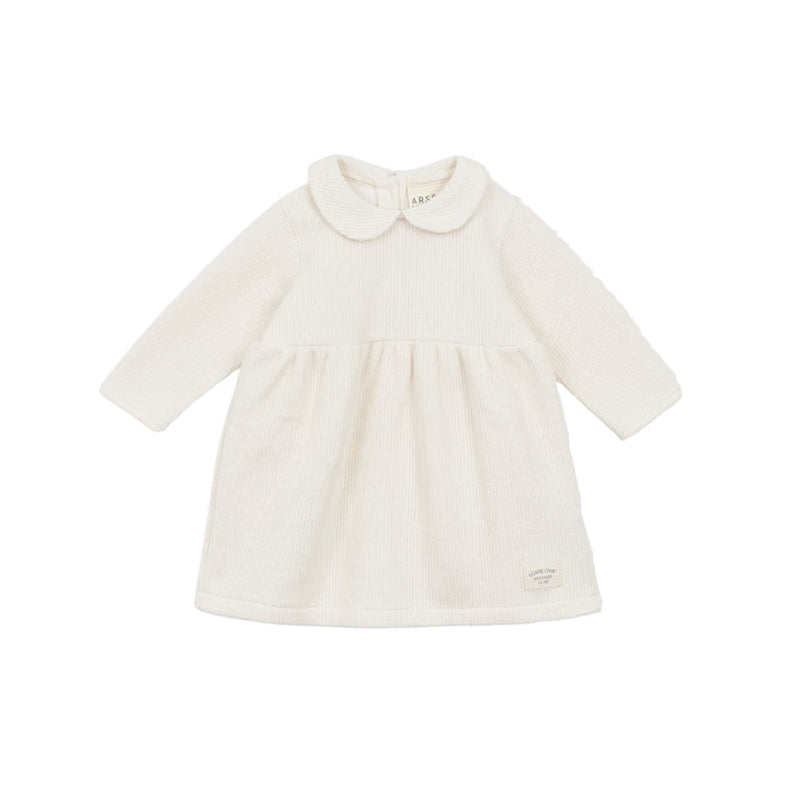 arsene & les pipelettes baby ribbed dress ecru