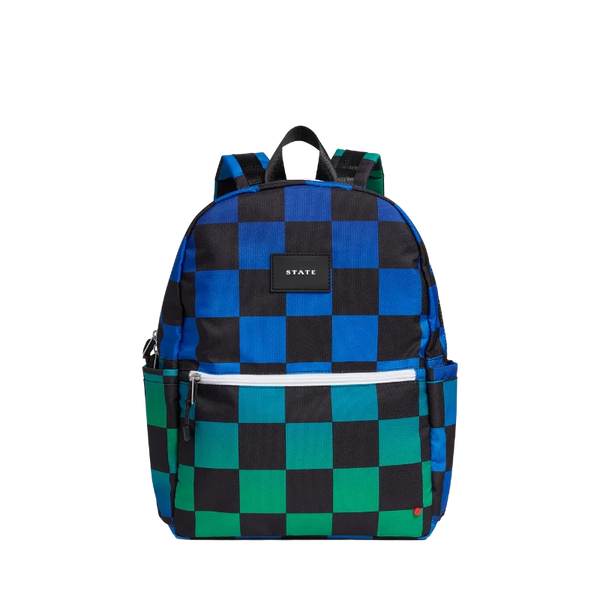 state bags kane kids travel backpack blue checkerboard