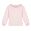 bonton ruffle collar long sleeve t-shirt rose