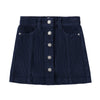 Navy blue corduroy skirt with silver buttons