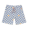 arsene & les pipelettes checked terry bermuda shorts cobalt