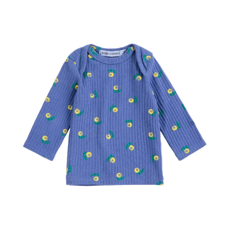 bobo choses stamp bloom allover baby t-shirt purple