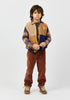 arsene & les pipelettes tricolor sherpa vest camel