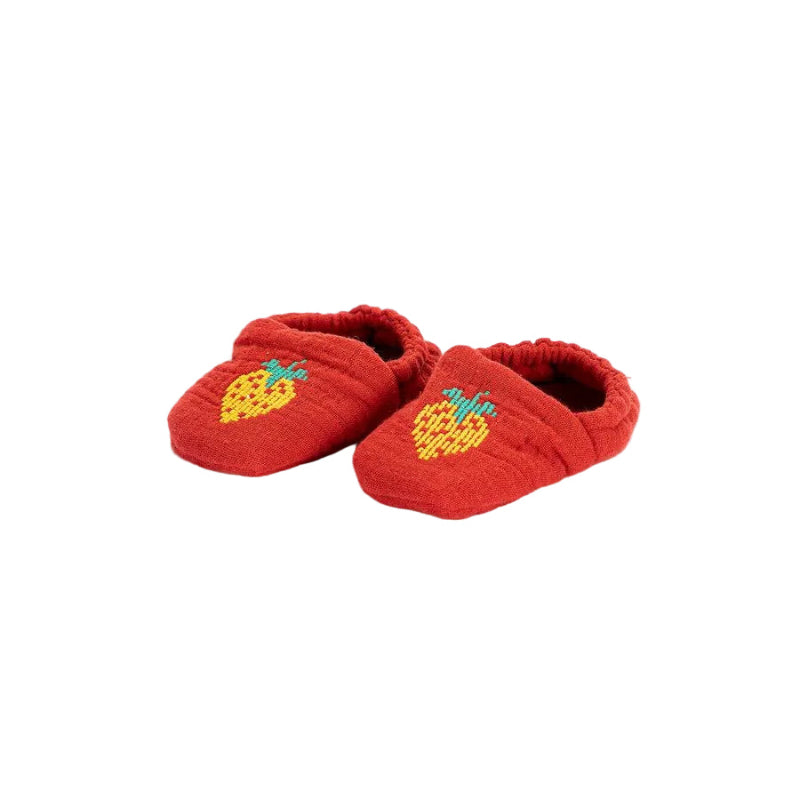 bobo choses strawberry baby slippers red