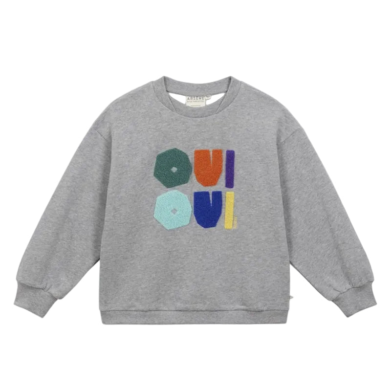 arsene & les pipelettes oui oiu sweatshirt grey