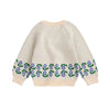 bobo choses stamp bloom jacquard baby sweater off white